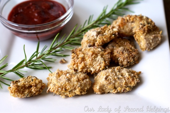Perfectly Crisp Herb Chicken Nuggets with Cranberry-Molasses BBQ Sauce