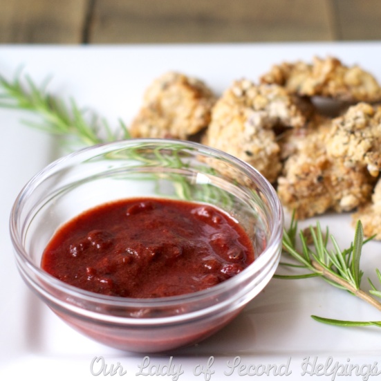 Perfectly Crisp Herb Chicken Nuggets with Cranberry-Molasses BBQ Sauce